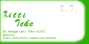 kitti teke business card